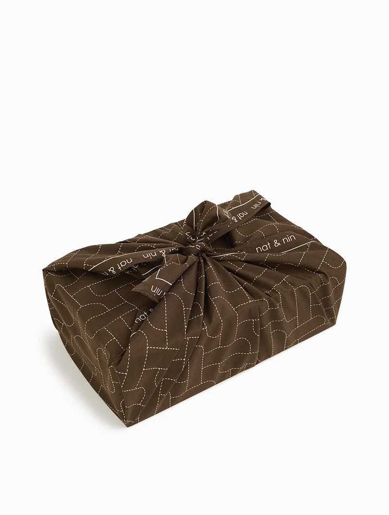 Emballage cadeau Furoshiki marron